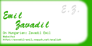 emil zavadil business card